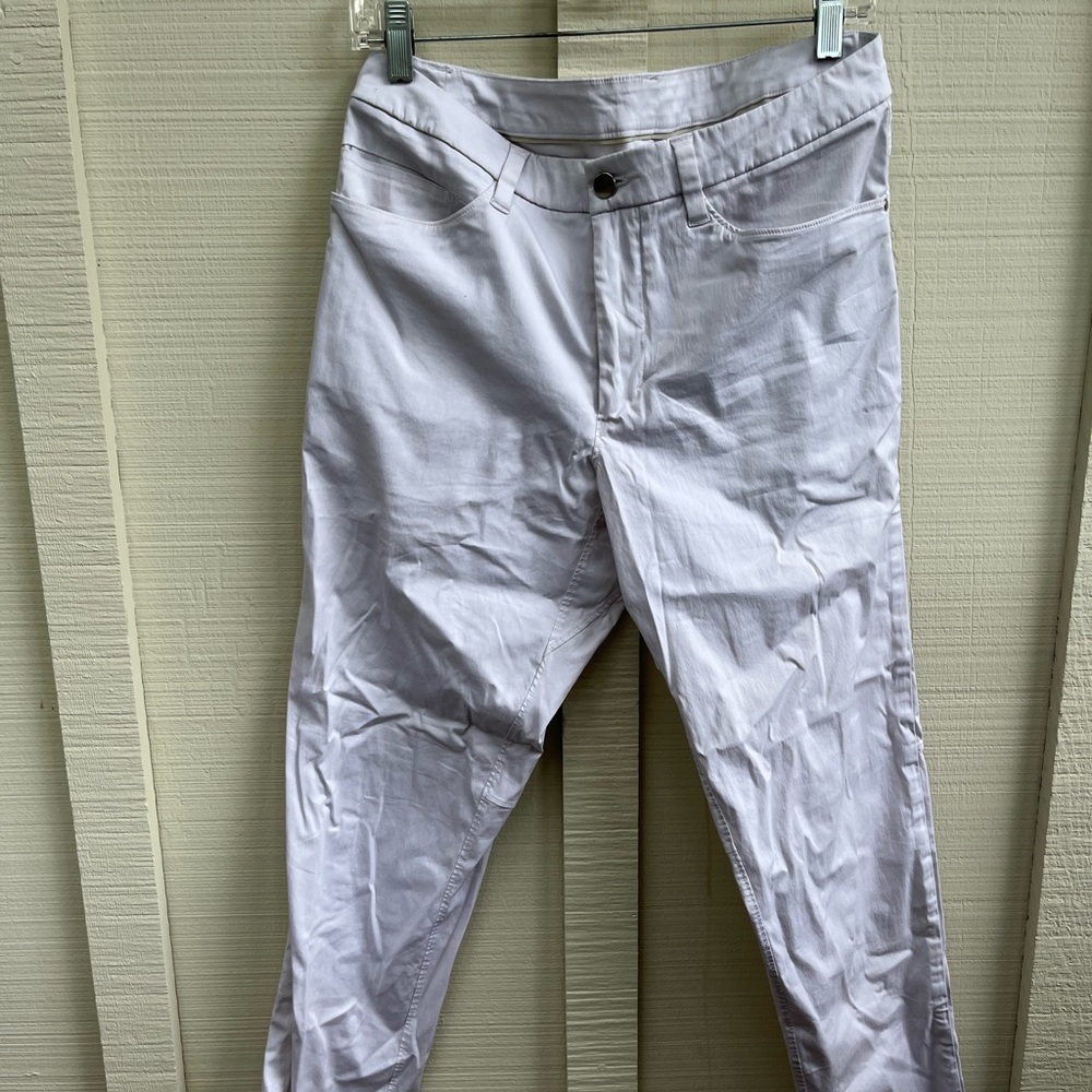 WHITE LULULEMON ABC PANTS
